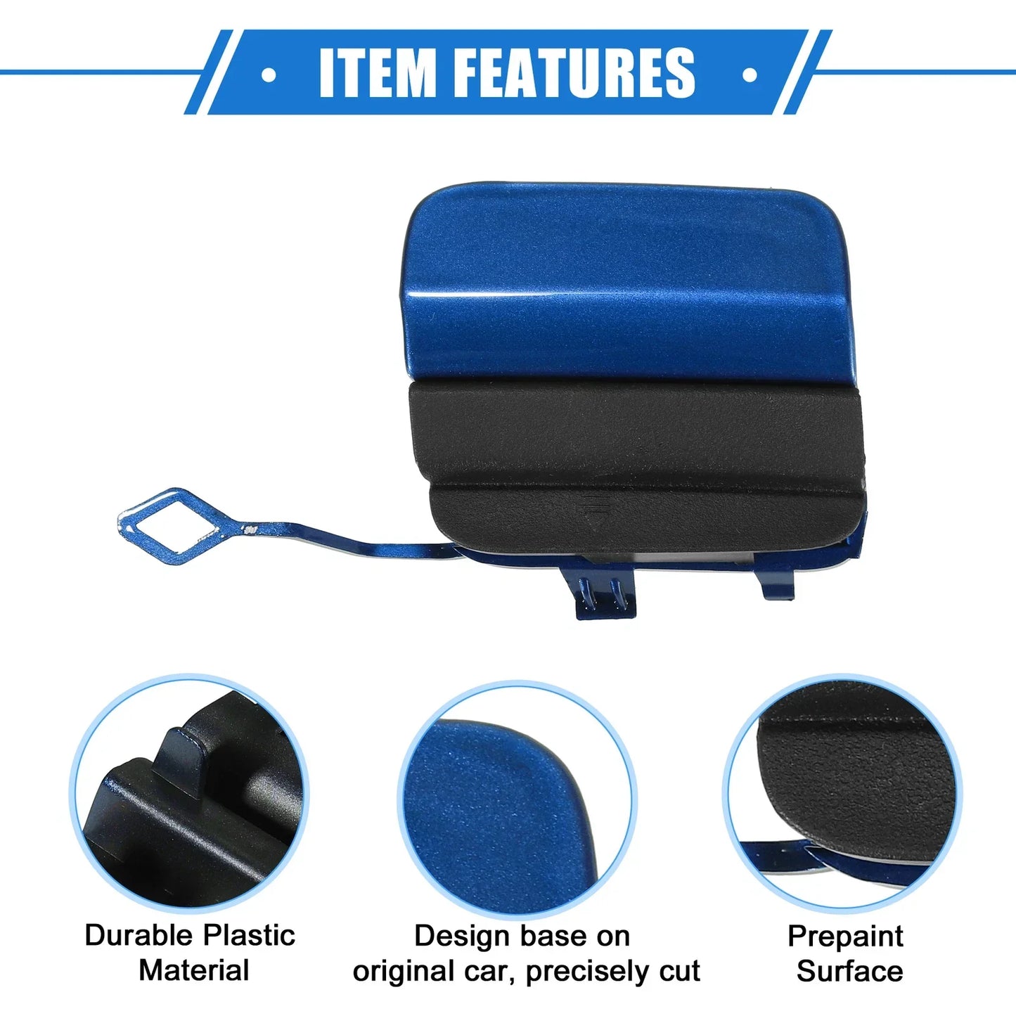 Rear Bumper Tow Hook Eye Hole Cap for Mercedes-Benz C63 Sedan (2015-2021) Blue