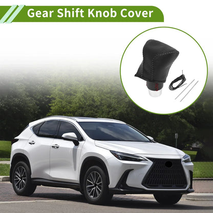 Gear Shift Knob Cover for Lexus ES300h 2018-2023 - Pebbled Black Faux Leather