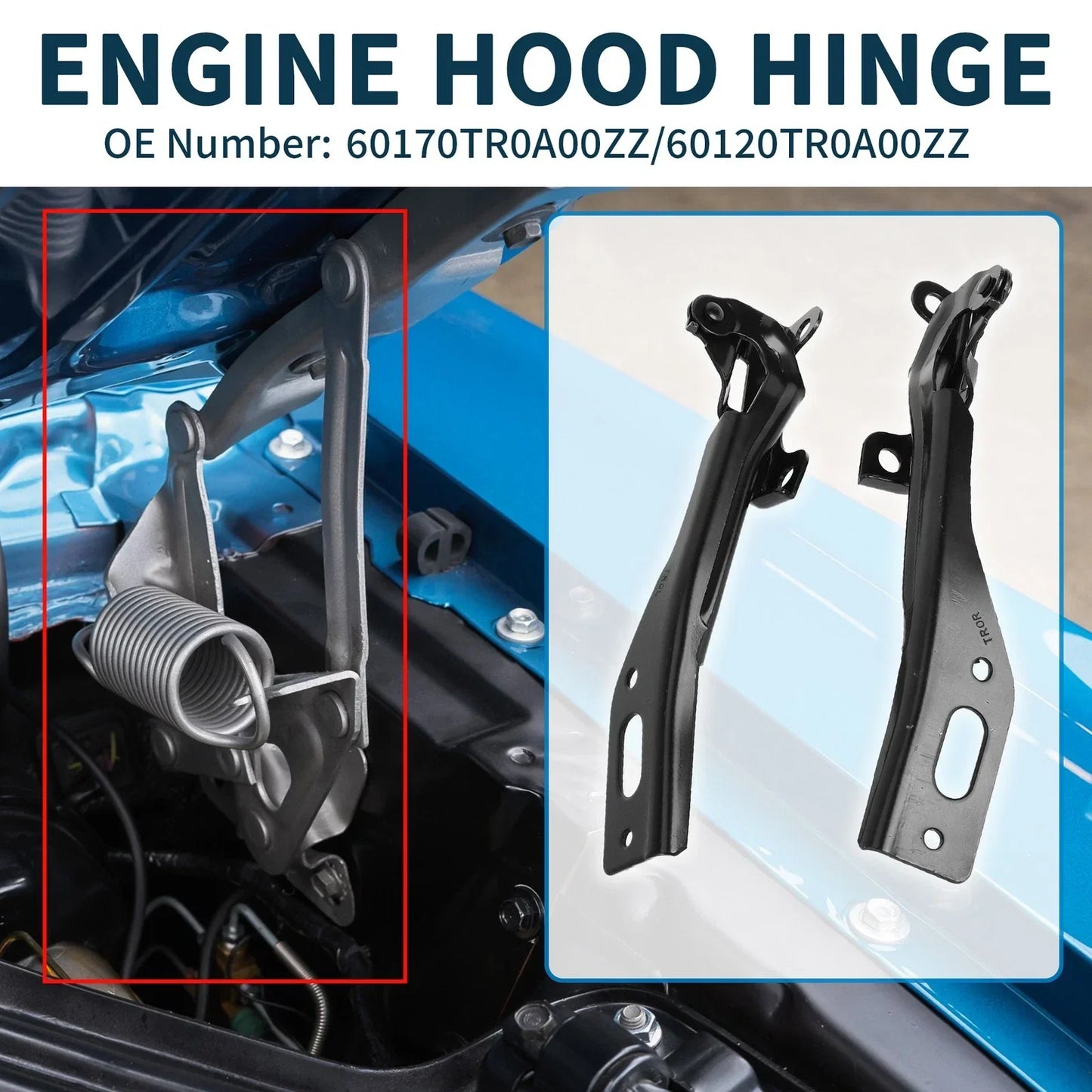 Hood Hinges for Honda Civic 2012-2015 Front Bonnet Bracket 1 Pair