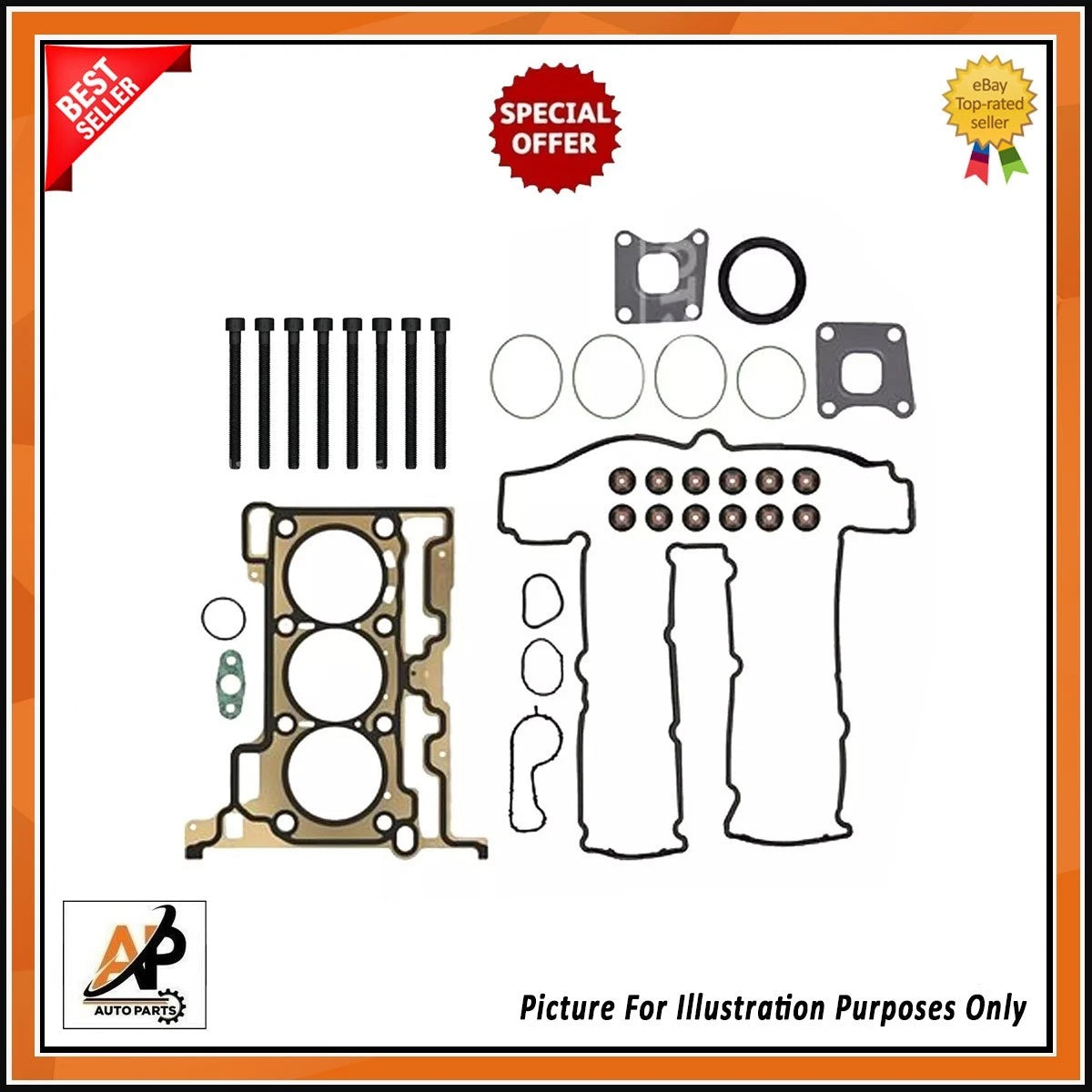 Head Gasket Kit with Bolts Replacement for Ford 1.0 EcoBoost (2012–2020)