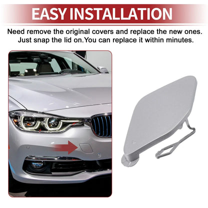 Tow Hook Cover for BMW 320i (2016-2018) Silver Tone