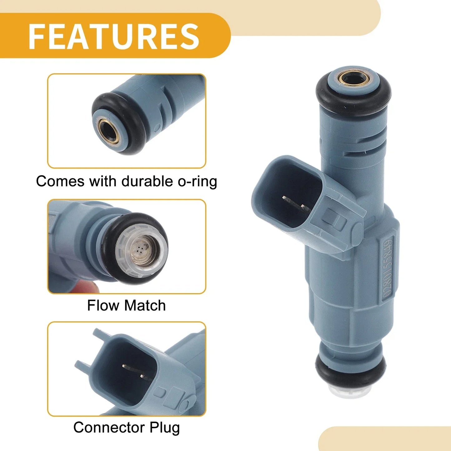 Fuel Injector for Dodge Ram 1500 4.7L V8 (2002-2008) - 1 x No.0280155849/82211149