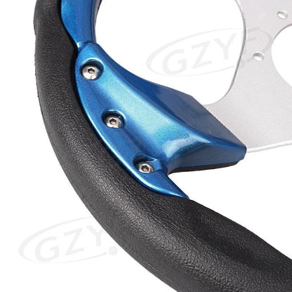PVC Steering Wheel 13" for Car - Lightweight Blue (32mm Depth)