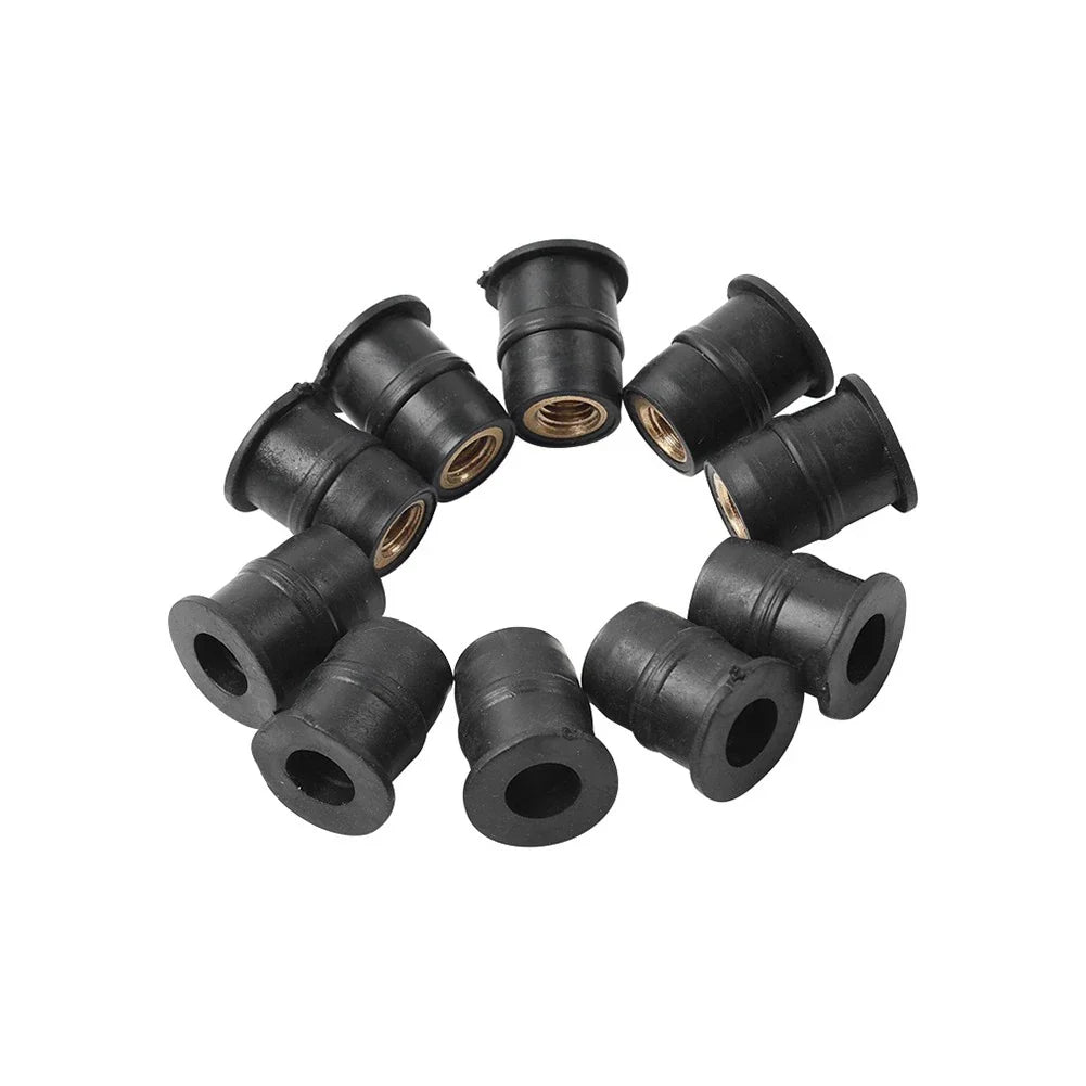 10 x Motorcycle Windshield Rubber Nut M6 Vibration Damper for Fairing
