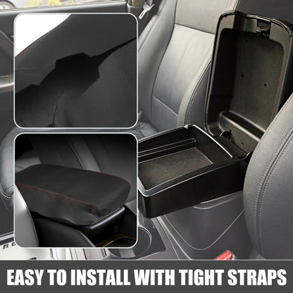 Center Console Armrest Cover for Dodge Charger (2008-2010) Black Red Stitching