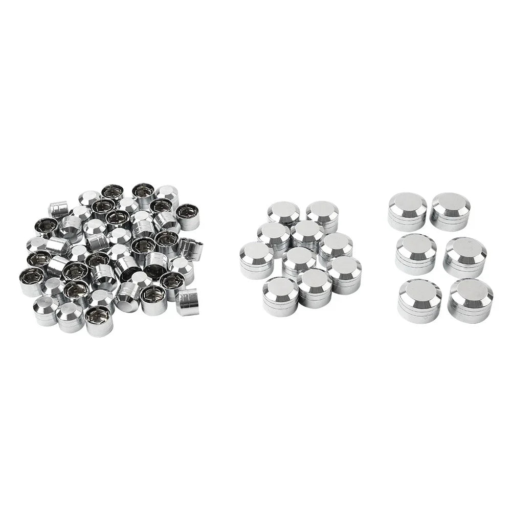62X Chrome Engine Bolt Caps for Harley Touring Road King Street Glide (17-24)
