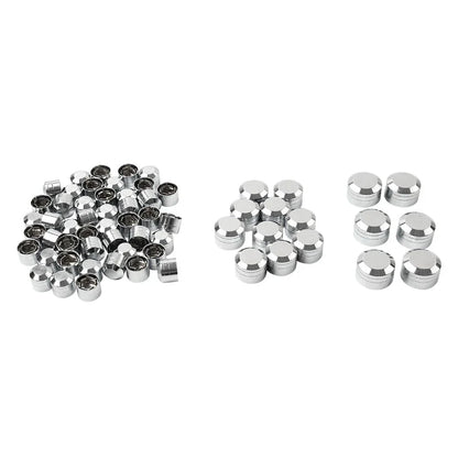 62X Chrome Engine Bolt Caps for Harley Touring Road King Street Glide (17-24)