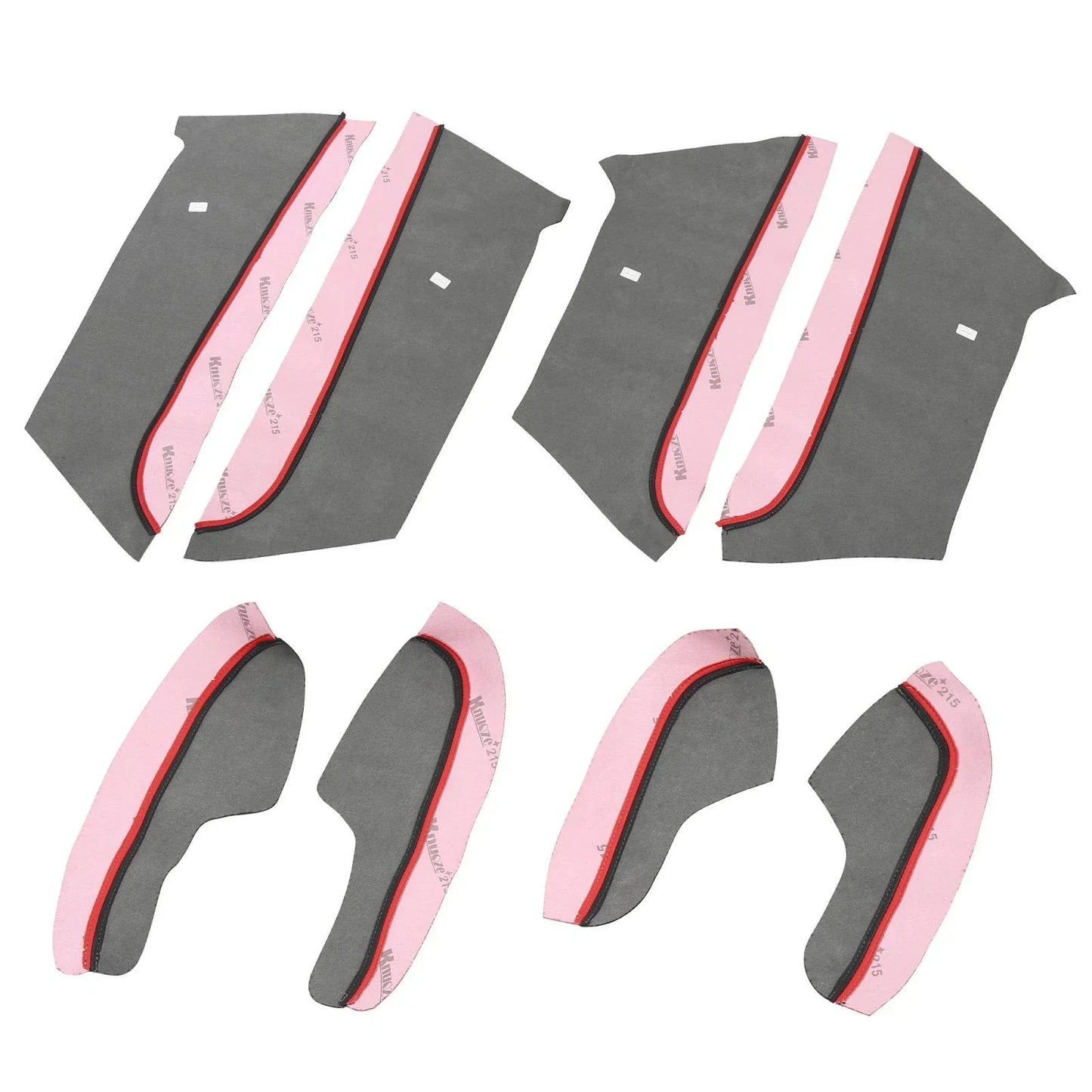 8 Pcs Door Panel Armrest Covers for Honda Civic (2016-2020) Red with Red Line
