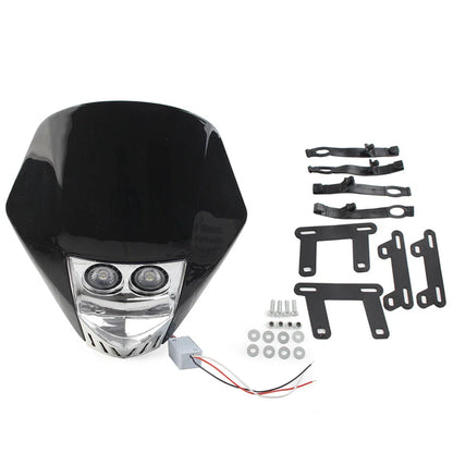 6W LED Headlight Lamp for Universal Dirt Pit Bike Black