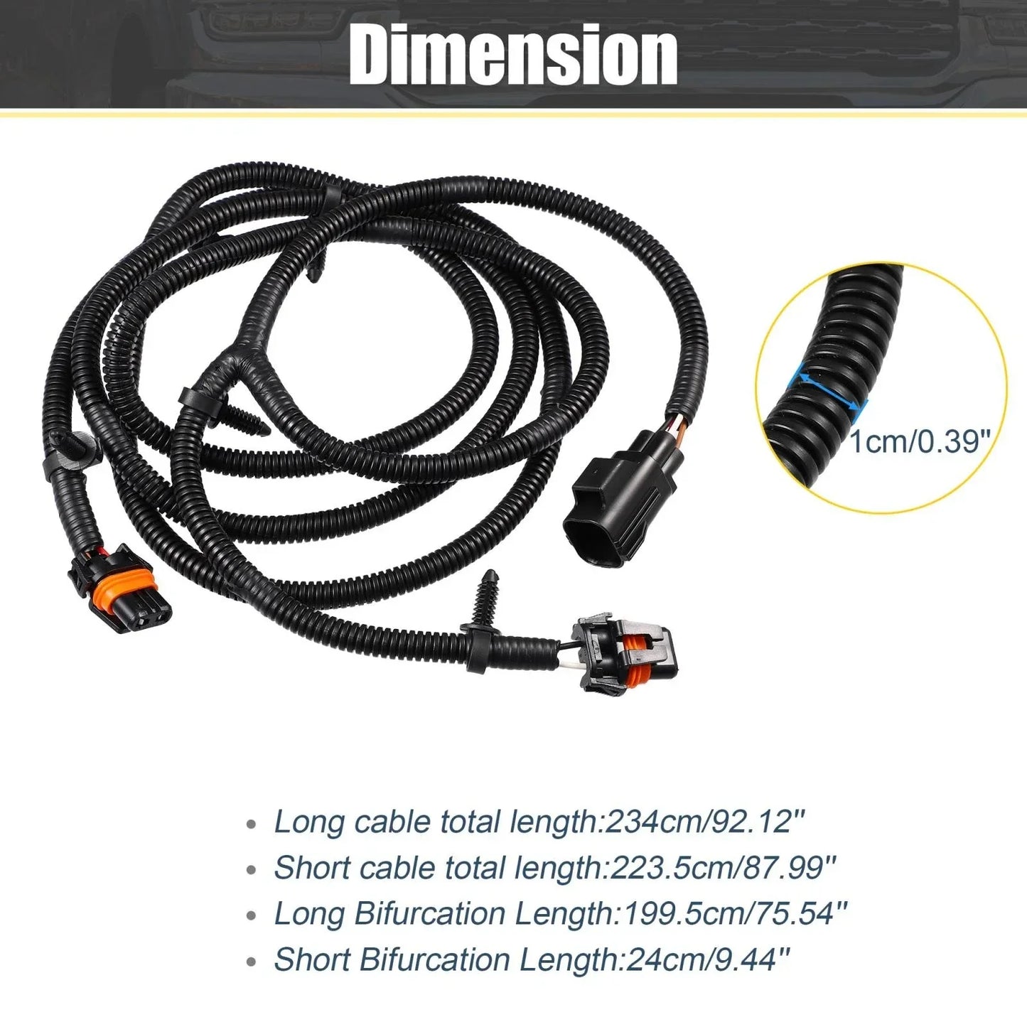 Fog Light Jumper Wiring Harness for Dodge Ram 2500 3500 4500 5500 (2010-2018)