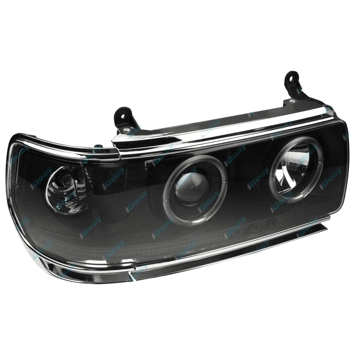 Angel Eyes Projector Headlights w/ LED DRLs Black for Landcruiser 80 Series