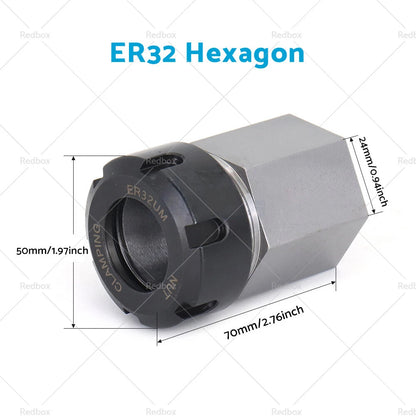 Hex Square ER-32 Collet Block for Lathe Engraving Machine