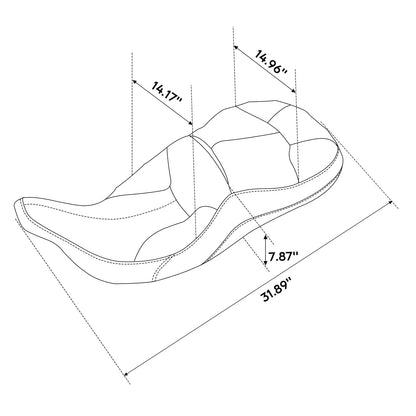 Black Rider Driver & Passenger Seat for Harley Electra Glide FLHT (1997-2007)