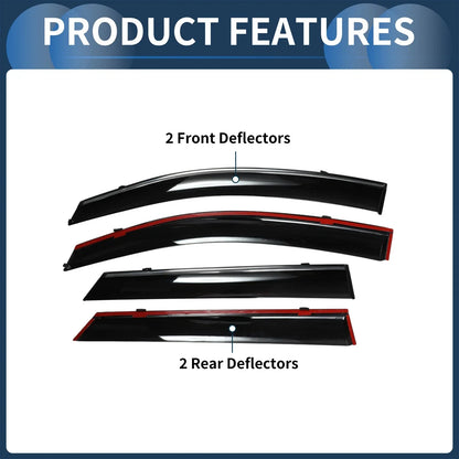 Window Deflectors for Hyundai Tucson Side Window Vent Visors Black 2016