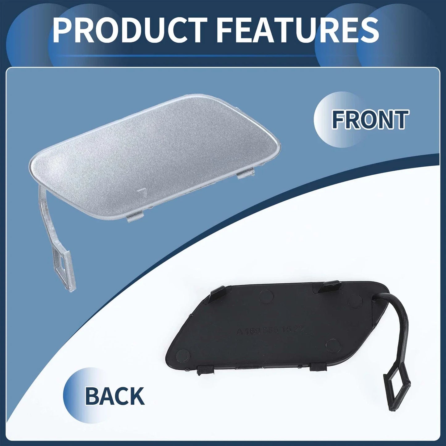 Front Bumper Tow Cover for Mercedes-Benz A-Class (2005-2012) - Landline Blue