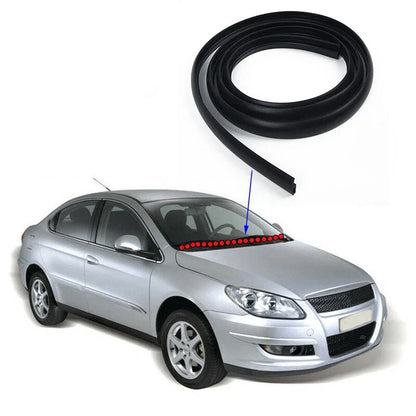 Protective Rubber Strip for Black Car Front Windshield Panel Decor Trim