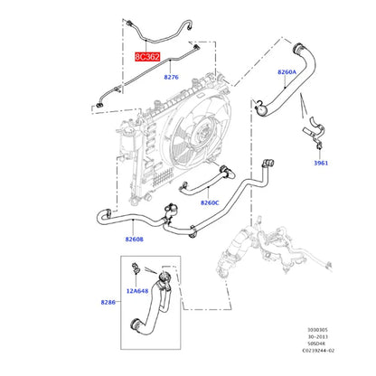 Radiator Coolant Hose LR035629 for Land Rover Range Rover 5.0T V8 (2013-2021)