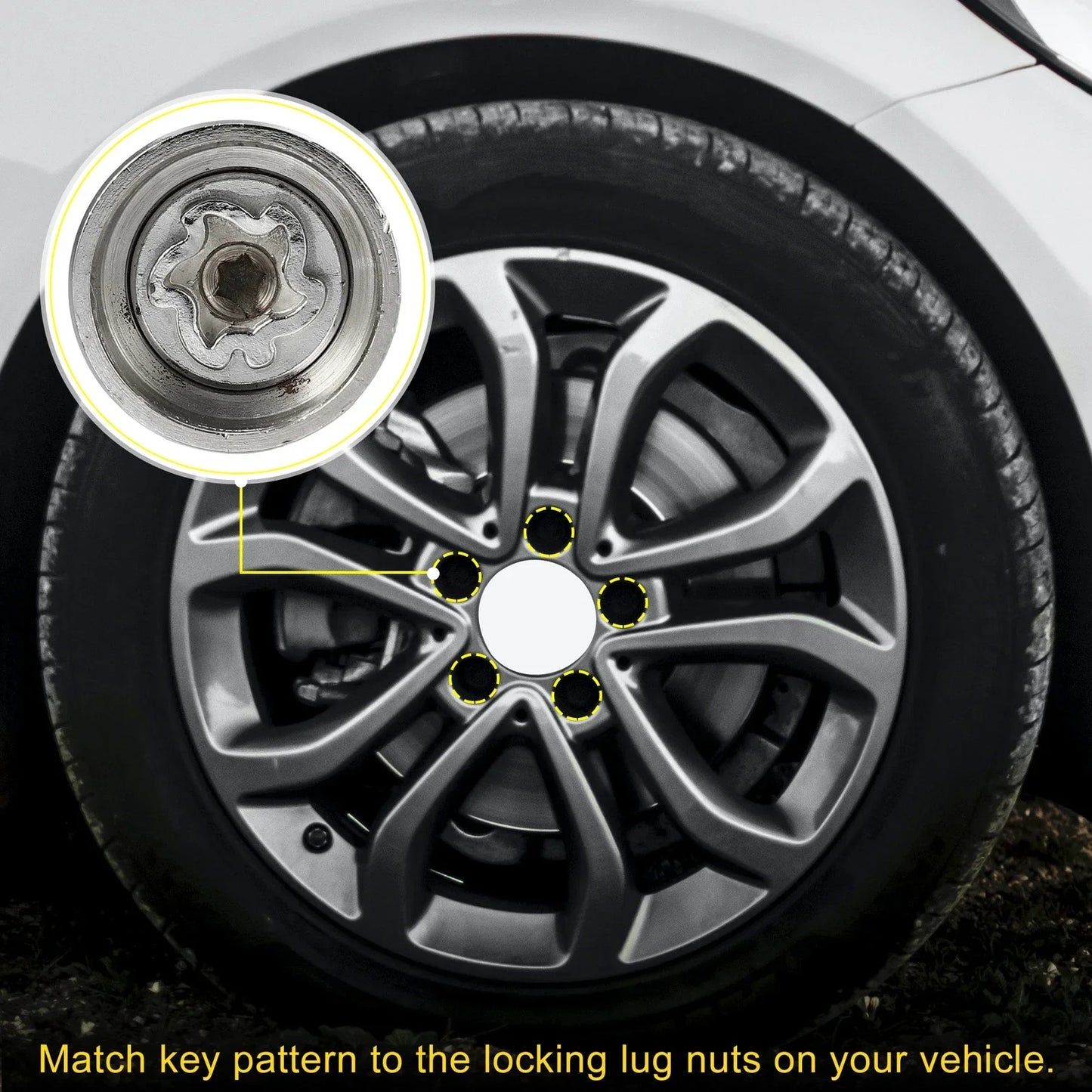 313 Wheel Lock Lug Nut Set with Protector Socket for Mercedes Benz