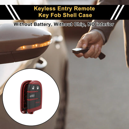Key Fob Shell Case for Dodge Charger 2006-2023 - 4 Button Black Red