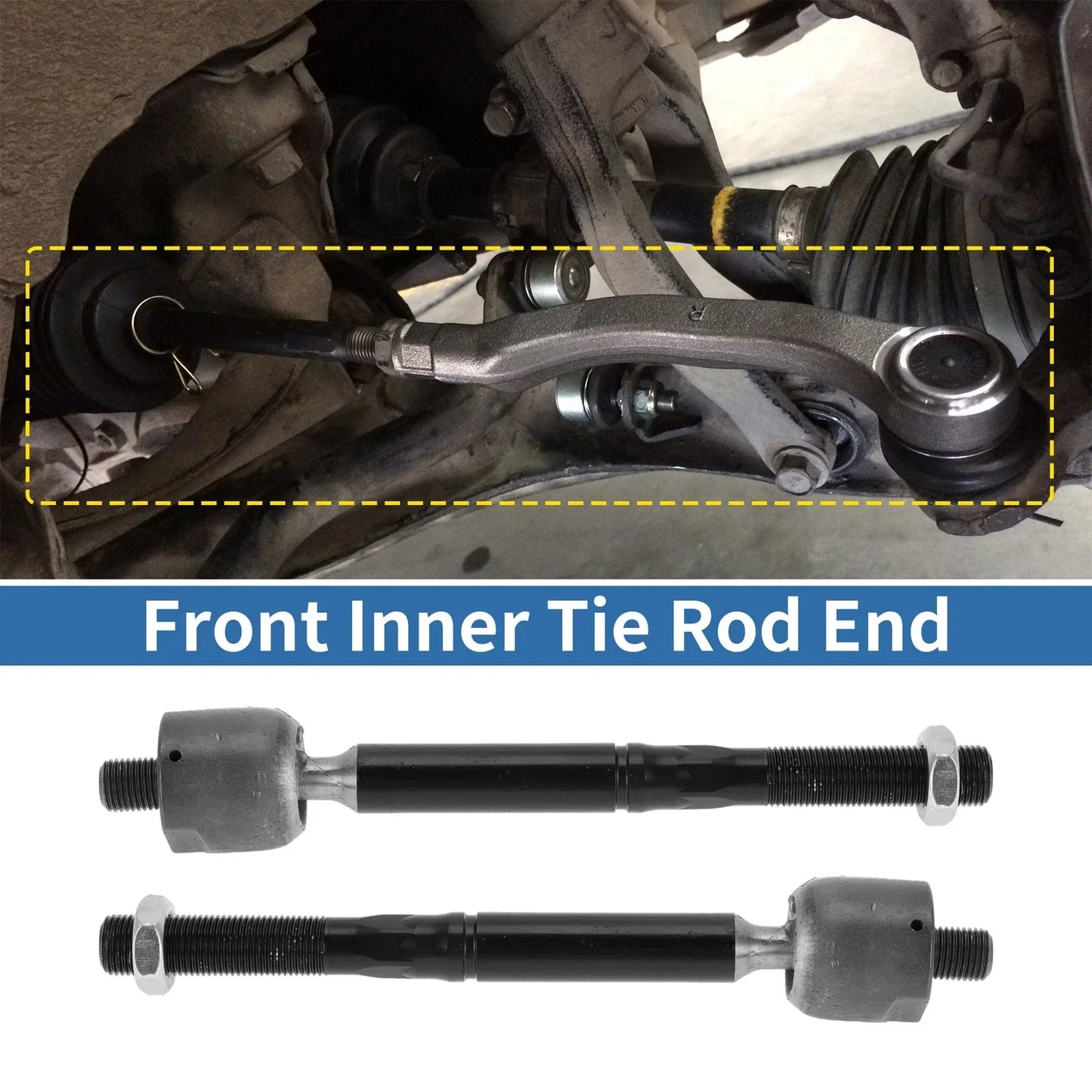 2 x Front Inner Tie Rod End Links for Chrysler 300, Dodge Charger (2011-2014)