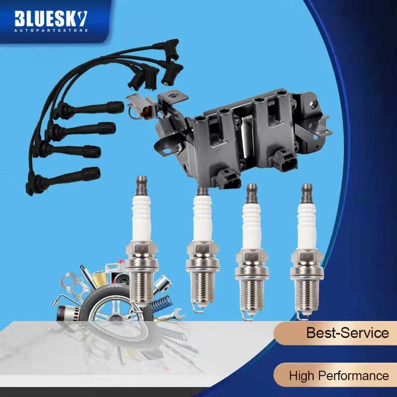 Ignition Coil Pack & Lead Kit & Spark Plugs for Hyundai Accent (2000-2006)