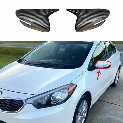 Carbon Fiber Look Rearview Side Mirror Covers for Kia Forte K3 (2013-2018)