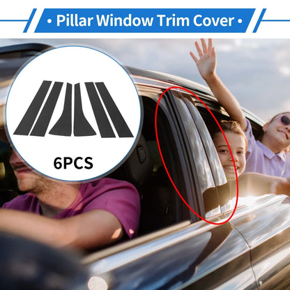 6 Pcs Door Pillar Window Trim for Hyundai Palisade (2020-2023) Carbon Fiber