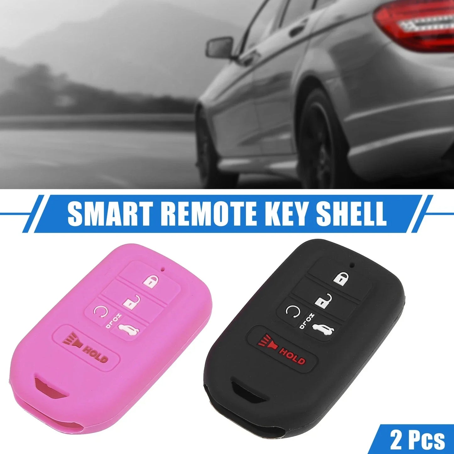 2 x 5 Button Smart Remote Key Shell for Honda Accord (2016-2021) Black Pink