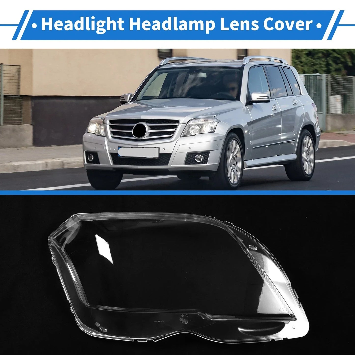 Car Front Right Headlight Lens Cover for Mercedes-Benz GLK (2009-2012)