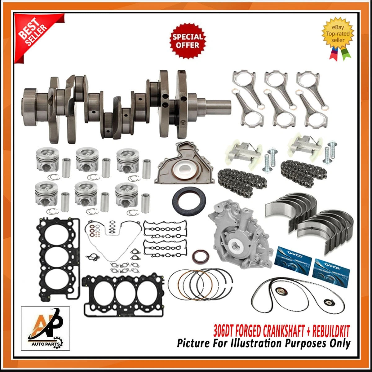 Crankshaft Rebuild Kit for Land Rover Range Rover Jaguar 306DT (1984–1996)