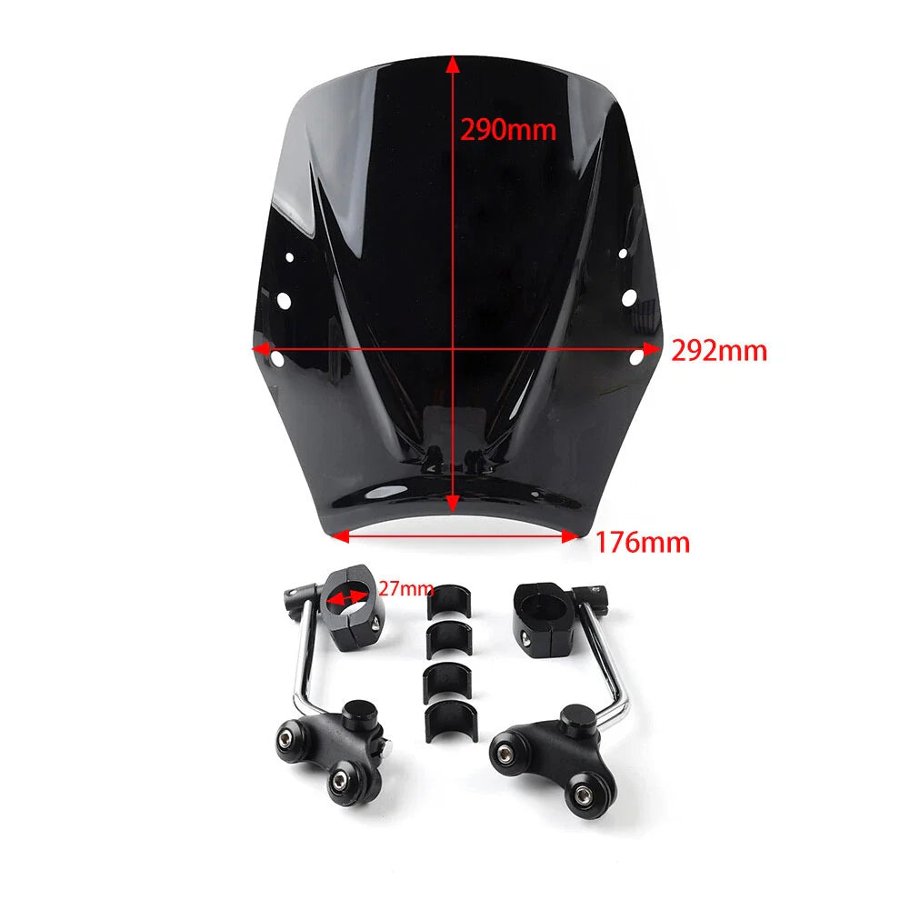 Universal Black Motorcycle Windshield Deflector