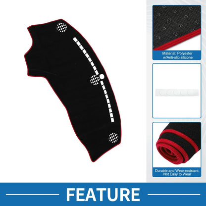 Dashboard Cover Mat for Dodge Challenger Accessories 2015-2024 Black Red