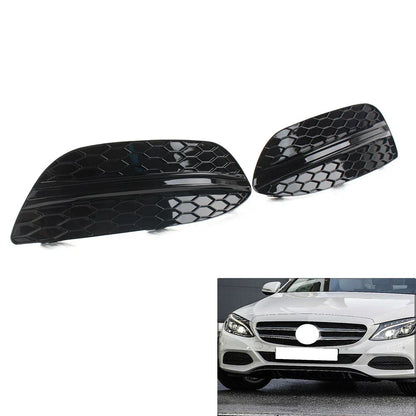 Fog Light Covers for Mercedes Benz C Class W205 C300 (2015-2018) Black