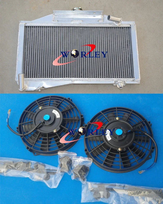 3 Row Aluminum Radiator + Fan for Morris Minor 1000 (1955-1971)