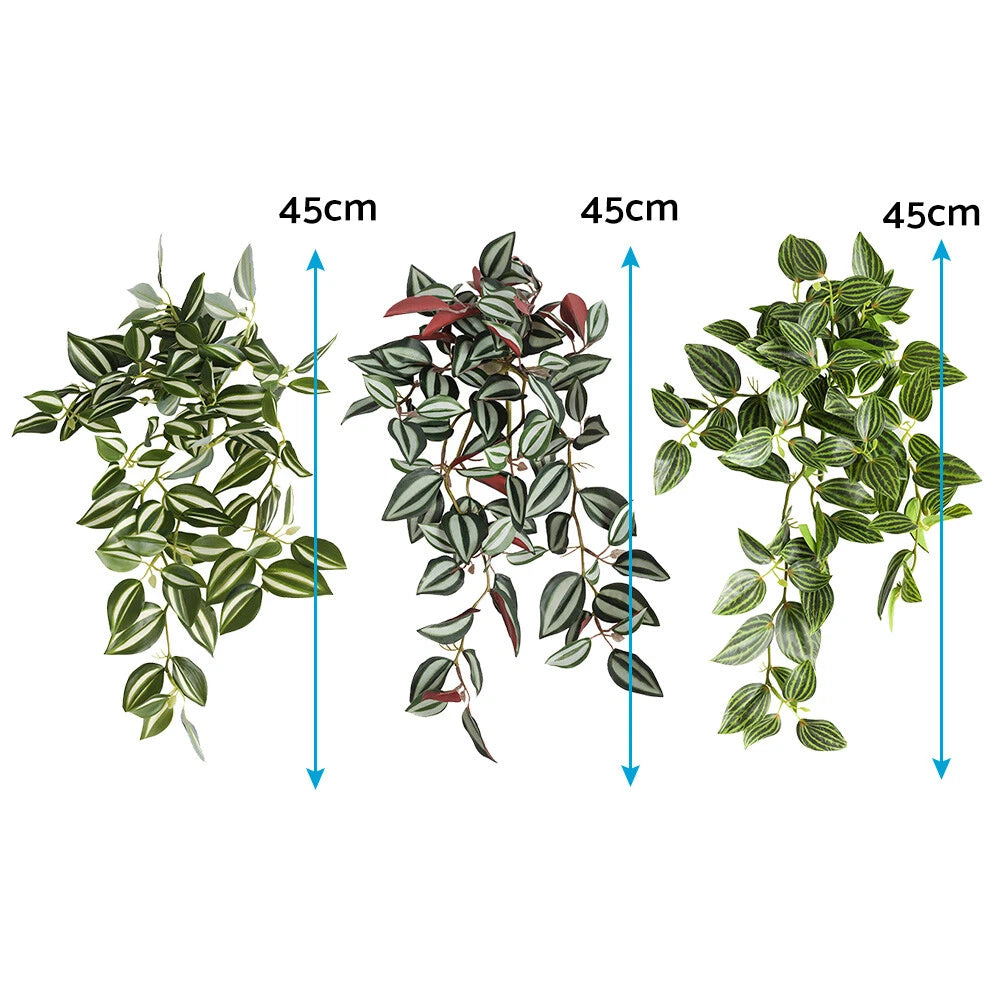 15" Faux Peperomia Watermelon Hanging Plants for Home Decor