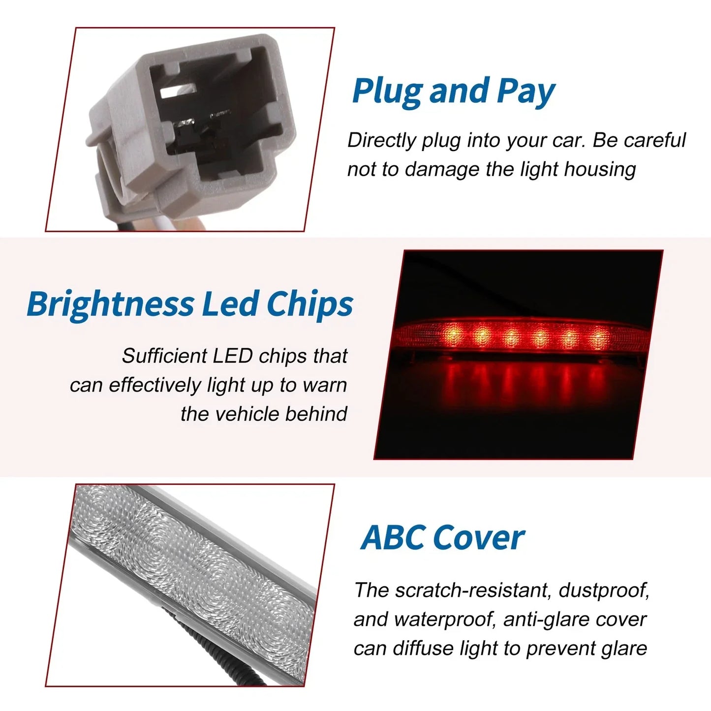White LED Third Brake Light for Honda Civic EX 2 Door Coupe (2001-2005)