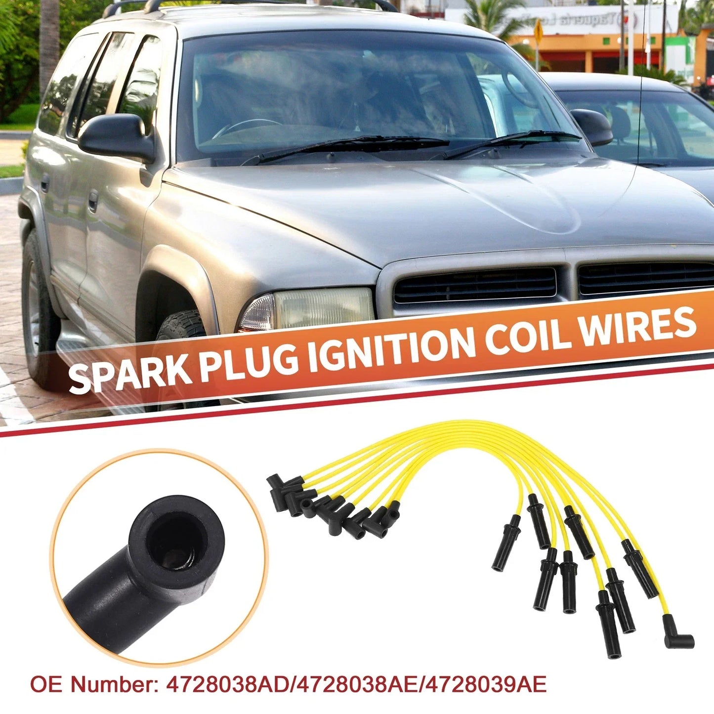 9 x Spark Plug Wire Ignition Coil Cables for Dodge B150 (1992-1994)