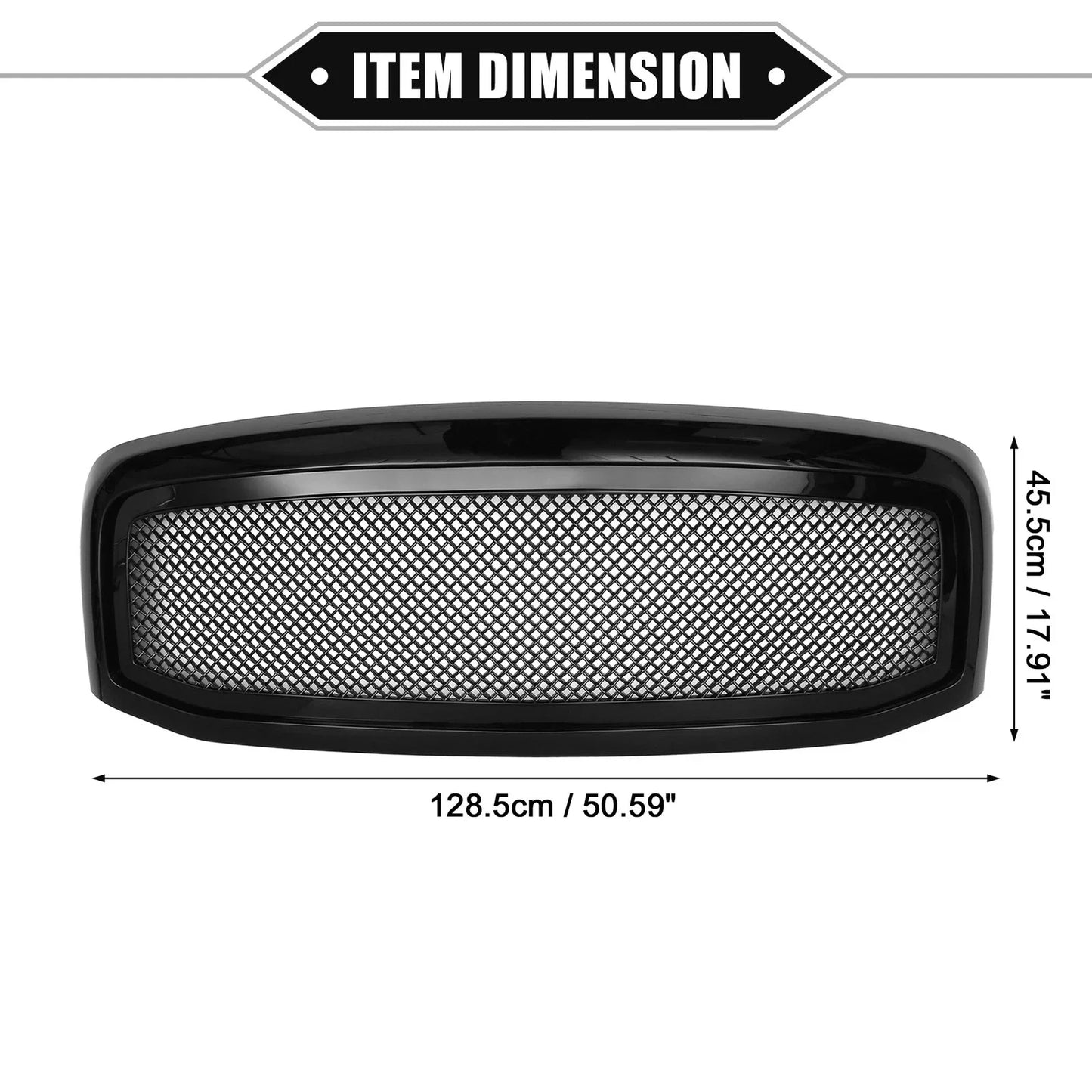 Grille Assembly for Dodge Ram 3500 2006-2009 Gloss Black