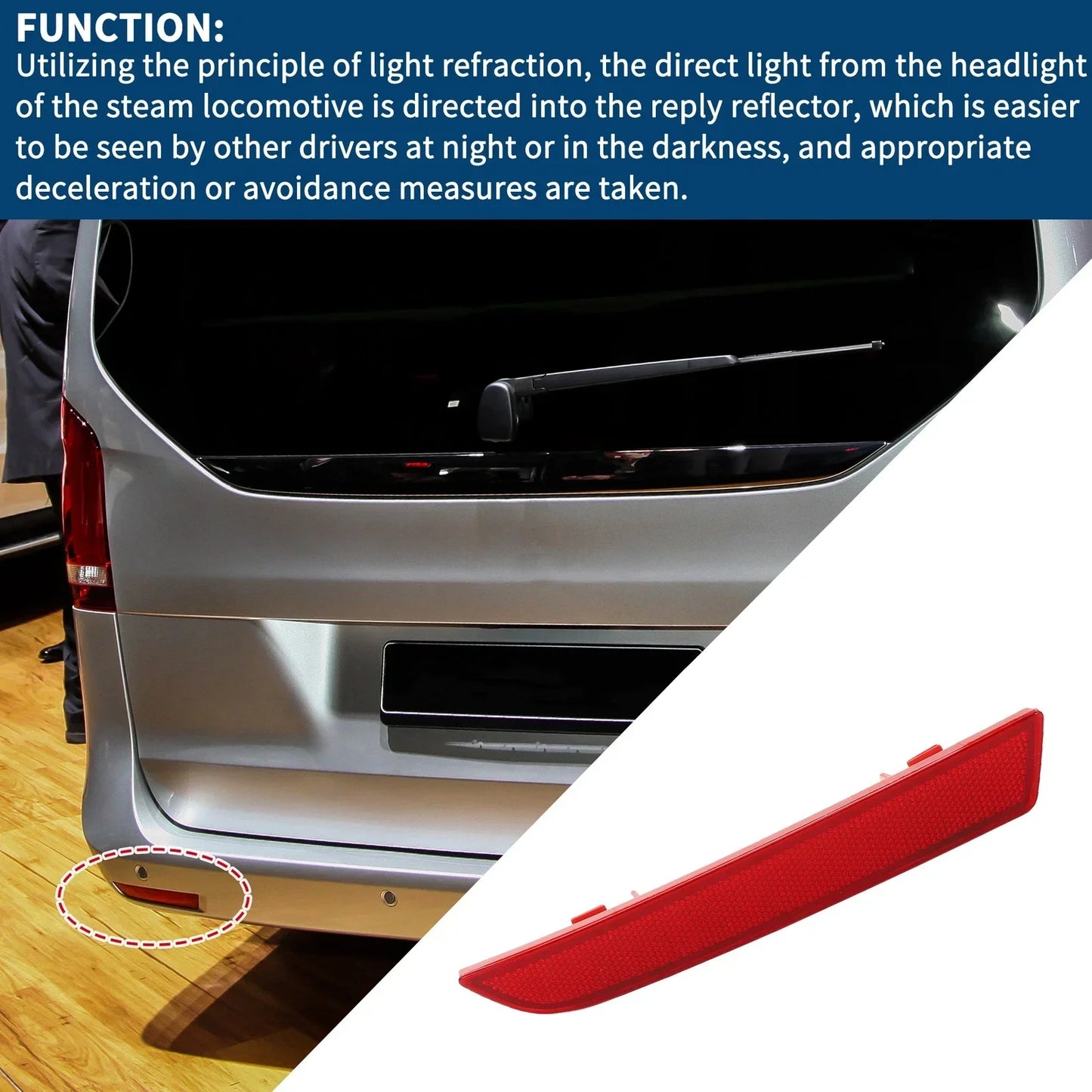 Bumper Reflector for Mercedes-Benz Metris 2016-2023 Rear Left