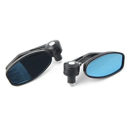 Black Aluminum 7/8" Motorcycle Rear View Side Mirrors for Handlebar