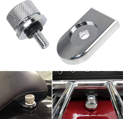Black/Chrome Rear Fender Seat Bolt Tab Cover for Harley
