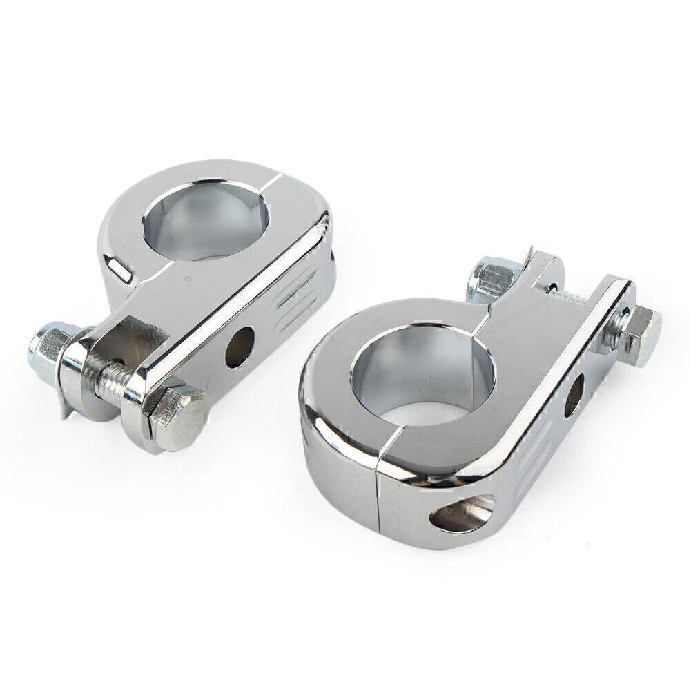 1.5" Chrome Highway Foot Pegs for Harley Touring Road King (2009-2023)