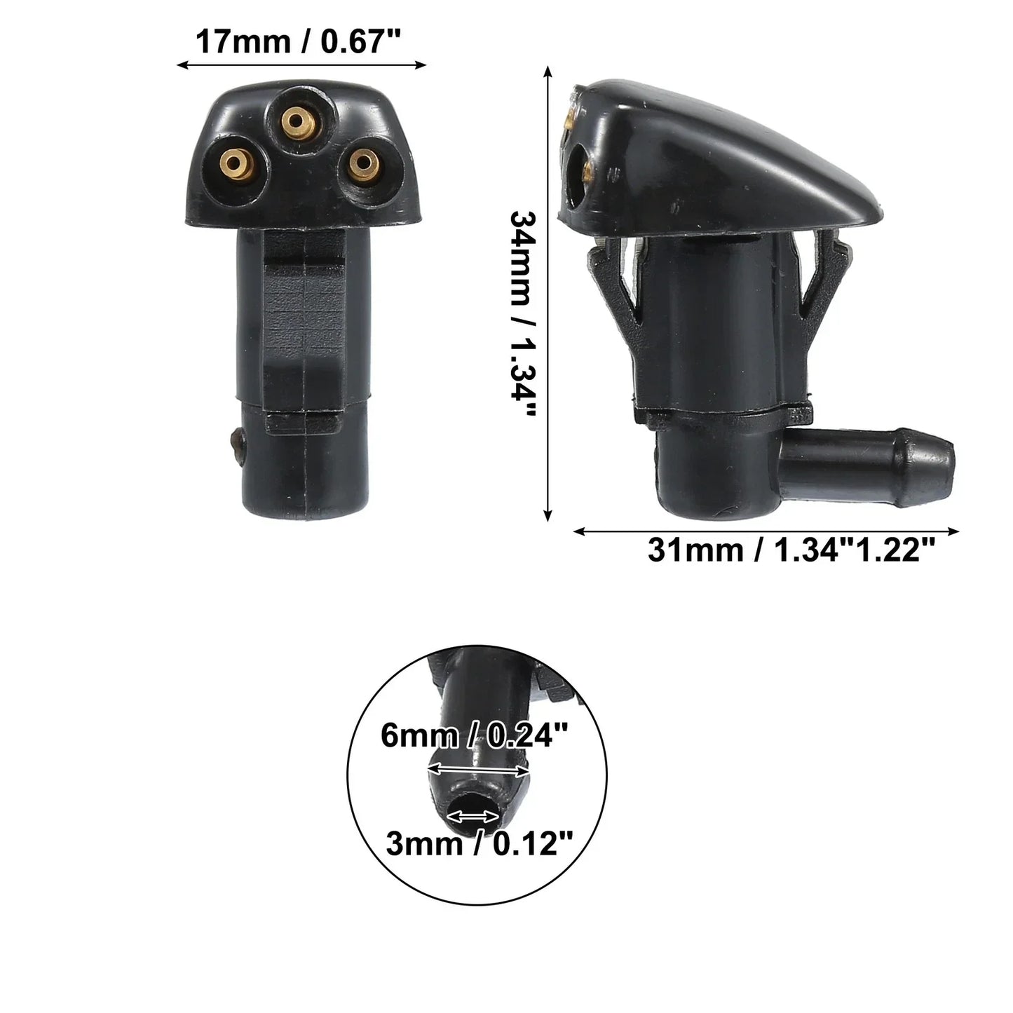 Front Windshield Washer Nozzles 2 x for Hyundai Tucson (2005-2008)
