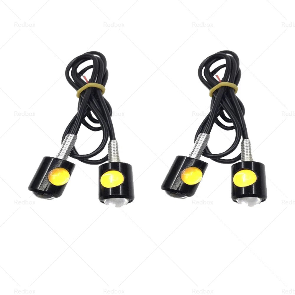 4PCS 12V Mini Amber LED Turn Signal Lights for Motorcycle