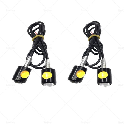 4PCS 12V Mini Amber LED Turn Signal Lights for Motorcycle