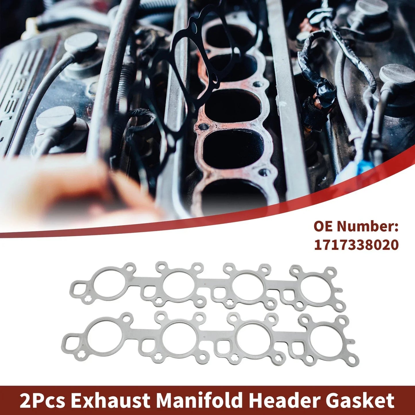 2 x Exhaust Manifold Header Gaskets for Toyota Land Cruiser (2008-2021)