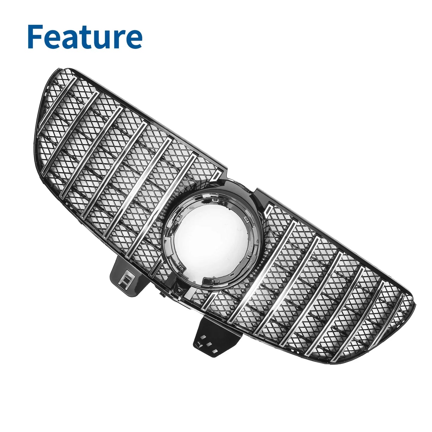 Front Upper Bumper Grille for Mercedes-Benz V-Class (2014-2023) Chrome Silver