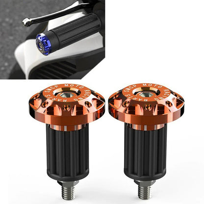 Dirt Bike 7/8'' CNC Handlebar Grips & End Cap Plugs - Orange