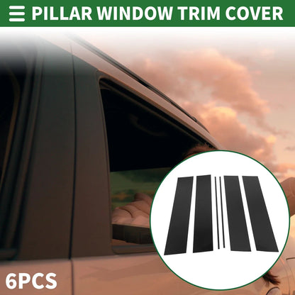 6 Pcs Black Door Pillar Window Trim for Honda Odyssey (2005-2010)
