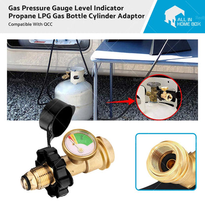 Gas Pressure Gauge Level Indicator for QCC Gas Bottle Cylinder Adaptor